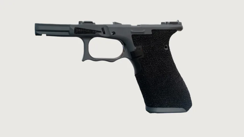 A stippled pistol frame